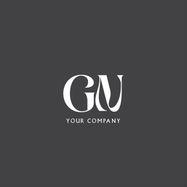 Marka sunumu için düz kart şablonu, GN harfli logo