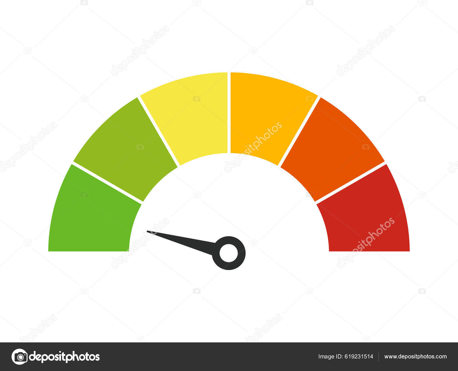 Velocímetro Vetorial Com Seta Para Painel Com Indicadores Verdes Amarelos  Vetor de ©timonko 619231514