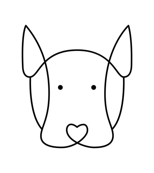 向量可爱的一条线狗标志 简约主义的宠物在抽象手绘风格 简约主义的单线画 可爱的抽象极小 — 图库矢量图片