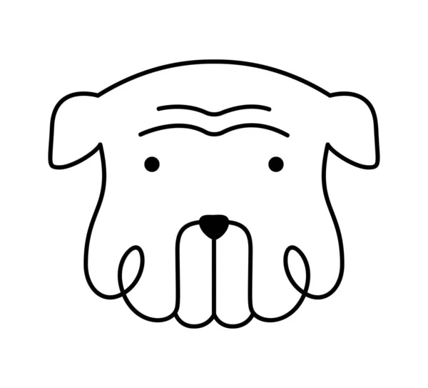Vector Cute One Line Dog Logo Minimalist Pet Abstract Hand — Stock Vector