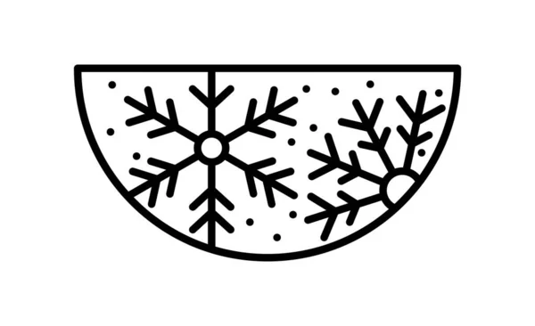 Hand Drawn Winter Vector Snowflakes Constructor Half Frame Christmas Advent — Stock Vector