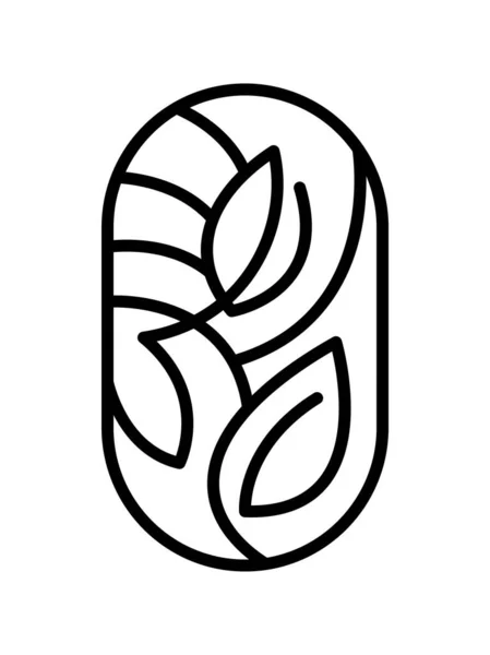 Διάνυσμα Φύλλα Τσαγιού Για Cafe Farm Product Label Οικολογικό Λογότυπο — Διανυσματικό Αρχείο