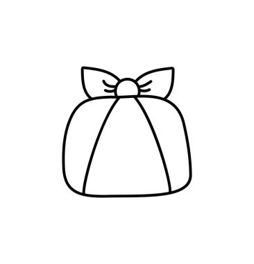 Kore Geleneksel Yeni Yıl Şanslı Torbası ya da Seollal Fortune Furoshiki Paket Hediyeleri. Ay tebrik kartı için Pukchumoni Art vektör çizimi, davet