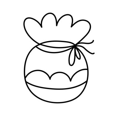 Geleneksel Kore Hattı Yeni Yıl Şanslı Çantası veya Seollal Fortune Pocket veya Bokjumeoni. Ay simgesi için Pukchumoni Art vektör çizimi.