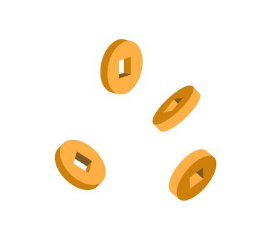 Kore Geleneksel Yeni Yıl Hattı Şanslı Renk Parası Seollal. Ay tebrik kartı, davet, poster için sanat vektör illüstrasyonu.