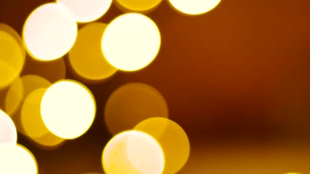 Boże Narodzenie Abstrakcyjny Złoty Brązowy Rozmyte Bokeh Światło Tło Wideo — Wideo stockowe