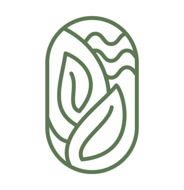 Vektör çayı yeşil yapraklar. Çiftlik Ürünleri Etiketi Eko Logosu Organik bitki tasarımı. Bauer 'ın amblemi doğrusal. Doğal ürünler için klasik soyut ikon tasarım kozmetik, ekolojik sağlık.