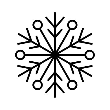 Beyaz arkaplan vektör illüstrasyonunda izole edilmiş ikon siluetinin kar tanesi kışı. Tüm projeler için mükemmel
