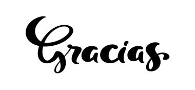Thank you vector lettering text in spanish Gracias. Hand drawn phrase. Handwritten modern brush calligraphy for invitation and greeting card, t-shirt, prints and posters.
