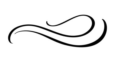 Bağbozumu girdap kaligrafi Flourish, vektör bölücü süsleme tasarımı. Kitap, tebrik kartı, düğün daveti, Sevgililer günü için çizim.
