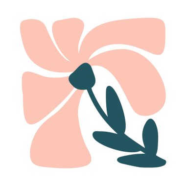 Groovy 70s hippie spring flower print. Positive floral illustration. Aesthetic flat melting organic Groovy hippie funny boho style. Pastel palette.