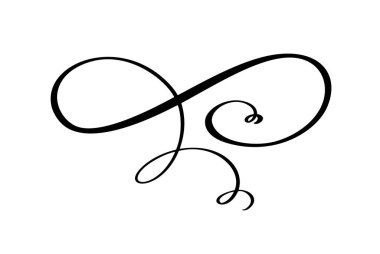 Bağbozumu girdap kaligrafi Flourish, vektör bölücü süsleme tasarımı. Kitap, tebrik kartı, düğün daveti, Sevgililer günü için çizim.