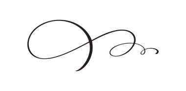 Vector vintage swirl calligraphic flourish divider ornament design. Illustration for book, greeting card, wedding invitation, Valentines Day.