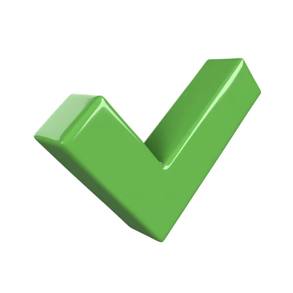 Yes Confirmed Approved Correct Sign Icon Render Illustration Interface Button — 스톡 사진