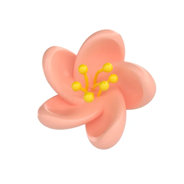 Icon Render Spring Cherry Blossom Sakura Illustration Simple Cute Petal — Fotografia de Stock