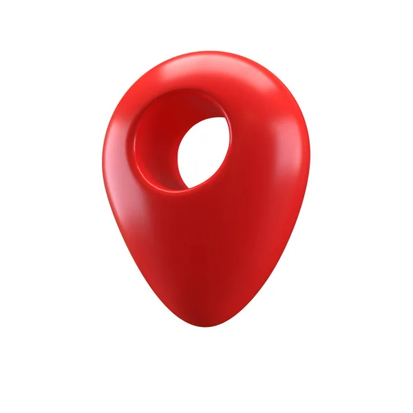 Icono Estilo Realista Rojo Brillante Ubicación Mapa Pin Gps Puntero — Foto de Stock