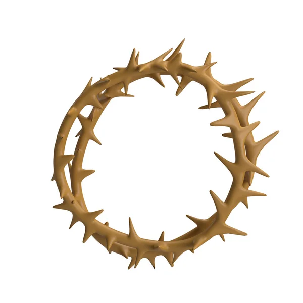 Crown of thorns of Jesus Christ. Religion Easter symbol salvation. 3d icon graphic drawing isolated on white background with clipping path.