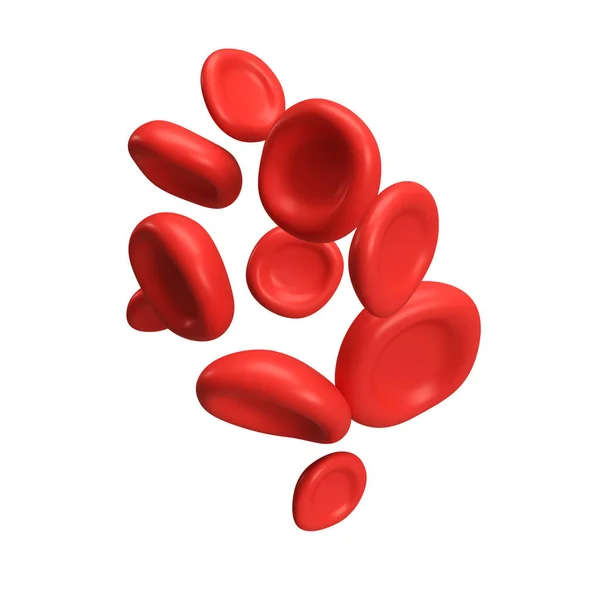 Ροή Ερυθρών Αιμοσφαιρίων Σιδήρου Αιμοπετάλια Ρεαλιστική Ιατρική Ανάλυση Εικονογράφηση Λευκό — Φωτογραφία Αρχείου