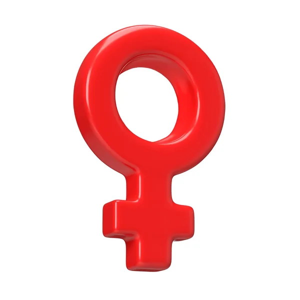 Rouge Sexe Féminin Symbole Icône Rendant Symbole Femme Genre Isolé — Photo