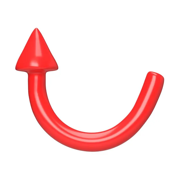 Seta Vermelha Apontando Para Esquerda Para Cima Design Realista Estilo — Fotografia de Stock