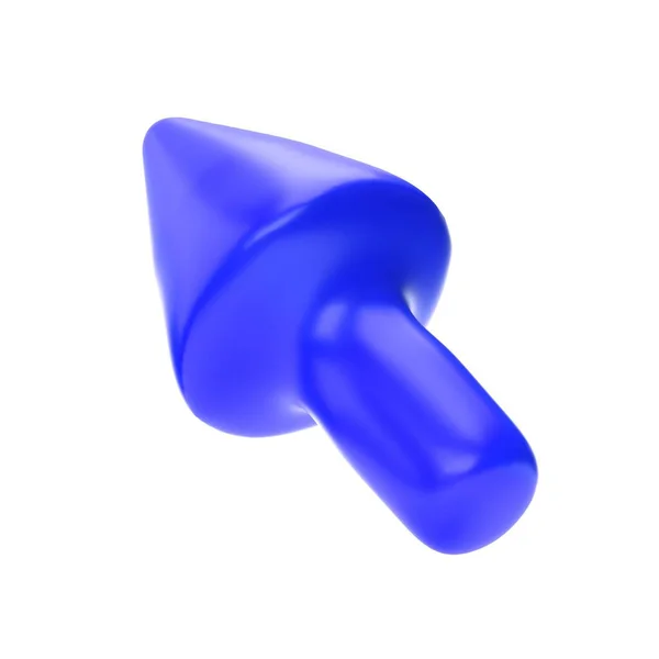 Синя Стрілка Вказує Ліворуч Вище Реалістичний Дизайн Стилі Пластикового Мультфільму — стокове фото