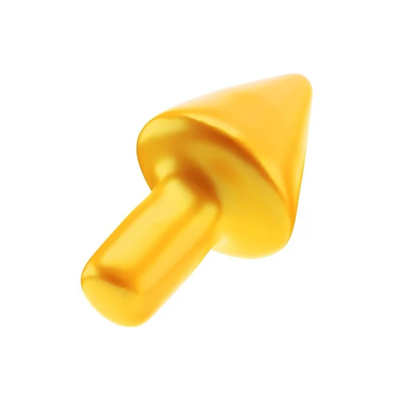 Yellow Arrow Pointing Right Realistic Design Plastic Cartoon Style Icon — Stock Photo, Image