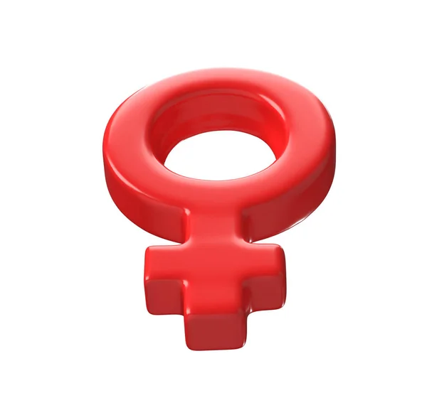 Rouge Sexe Féminin Symbole Icône Rendant Symbole Femme Genre Isolé — Photo
