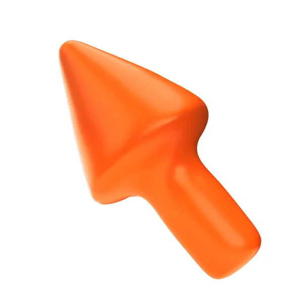 Πορτοκαλί Βέλος Δείχνει Αριστερά Και Πάνω Ρεαλιστικό Design Πλαστικό Στυλ — Φωτογραφία Αρχείου