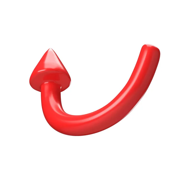 Červená Šipka Vlevo Nahoře Realistický Design Plastovém Kresleném Stylu Ikona — Stock fotografie
