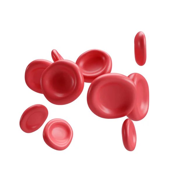 3次元血中赤血球鉄血小板エリスロサイト クリッピングパスを持つ白い背景に現実的な医学分析イラスト — ストック写真