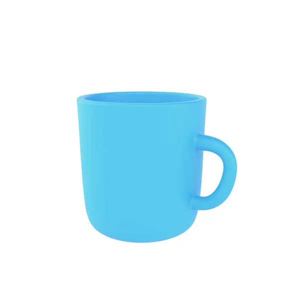 Photo Realistic Blue Cup Icon Mockup Design Template Mock Ceramic — Stock Photo, Image