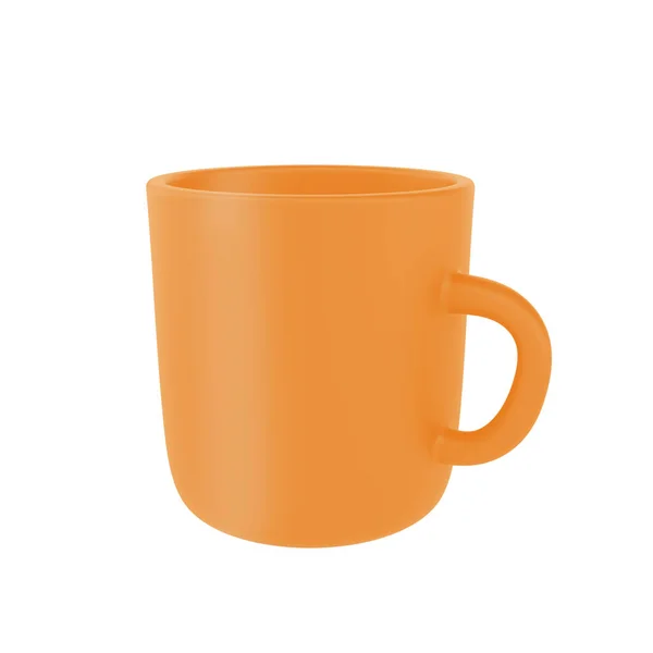 Photo Realistic Orange Cup Icon Mockup Design Template Mock Ceramic — Stock Photo, Image
