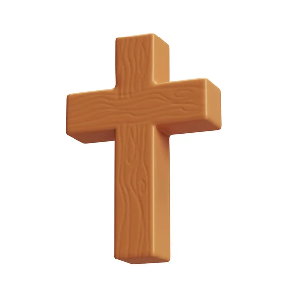 Icono Que Representa Cruz Madera Símbolo Resurrección Jesucristo Resucitado Ilustración —  Fotos de Stock