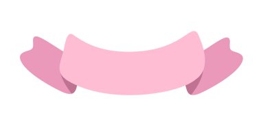 Pembe kurdele simgesi, web tasarım unsuru. El çizimi vektör çizimi. İş metniniz, tebrik kartınız ve tatil kopyalarınız için yer.