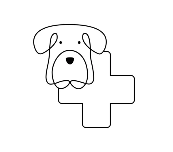 Ветеринарна Клініка Собак Логотип Векторний Значок Ветеринарна Лікарня Тварин Лікування — стоковий вектор