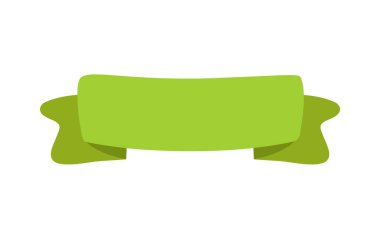 Yeşil kurdele simgesi, web tasarım unsuru. El çizimi vektör çizimi. İş metniniz, tebrik kartınız ve tatilleriniz için yer.