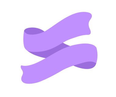 Leylak kurdele pankart simgesi, web tasarım unsuru. El çizimi vektör çizimi. İş metniniz, tebrik kartınız ve tatil kopyalarınız için yer.