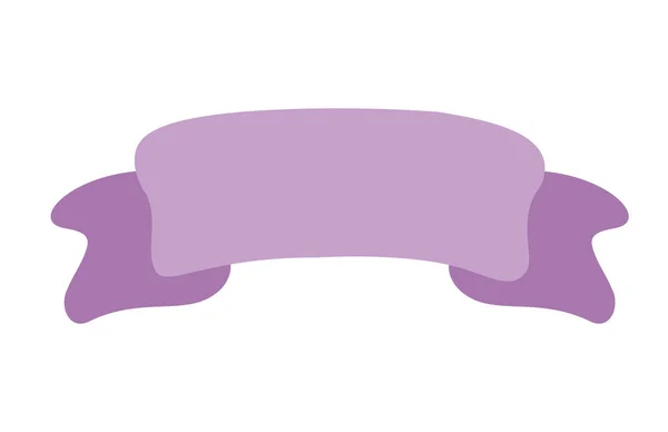 Lilac Ribbon Banner Marker Icon Web Design Element Hand Drawn — Stock Vector