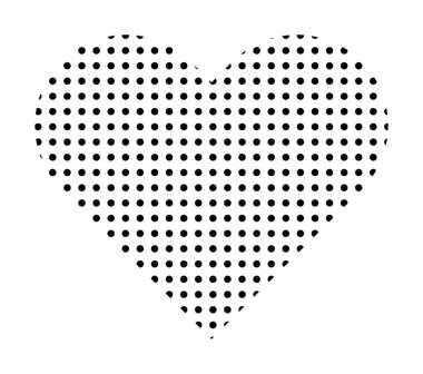 Moda vektörü minimalist geometrik temel noktalar kalp elementi. Soyut figür Bauhaus formunu şekillendir. Retro stil desen çizimi. Modern tasarım posteri, kapak, kart tasarımı.