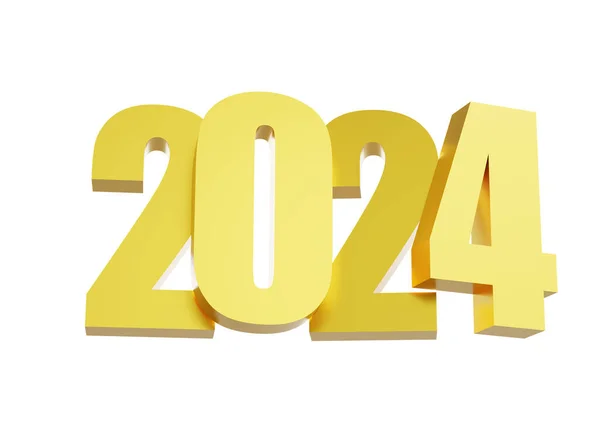 Felice Anno Nuovo 2024 Con Brillanti Numeri Oro Con Percorso — Foto Stock