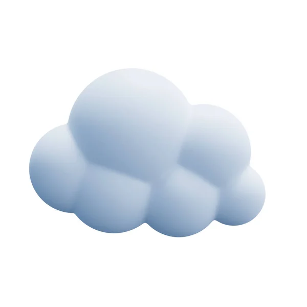ライトホワイト3Dクラウドアイコンかわいいレンダリング クリッピングパスで白い背景に隔離された柔らかい丸い漫画ふわふわの雲のアイコン形状のイラストをレンダリングします — ストック写真