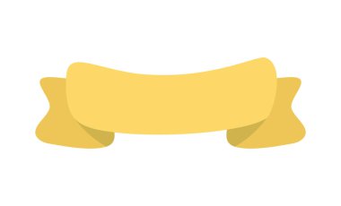 Sarı kurdele simgesi, web tasarım unsuru. El çizimi vektör çizimi. İş, düğün, tebrik kartı ve tatiller için yer.