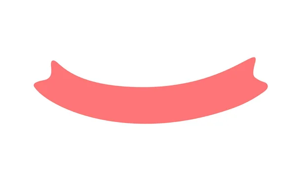 Red Ribbon Banner Icon Web Design Element Hand Drawn Valentine — Stock Vector