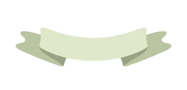 Light Green Ribbon Banner Icon Web Design Element Hand Drawn — Stock Vector