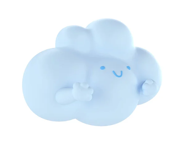 Light White Cloud Icon Cute Rendering Render Soft Cartoon Fluffy — Stock Photo, Image