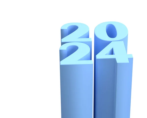 Frohes Neues Jahr Weihnachten 2024 Mit Glänzenden Blauen Zahlen Mit — Stockfoto