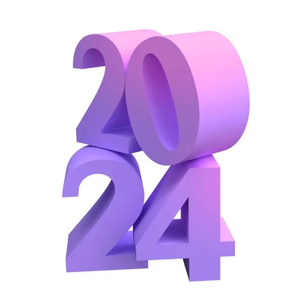 Feliz Natal Ano Novo 2024 Com Números Lilás Brilhantes Com — Fotografia de Stock