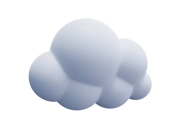 Světle Bílá Cloudová Ikona Roztomilé Vykreslování Vykreslit Měkký Kulatý Karikatura — Stock fotografie