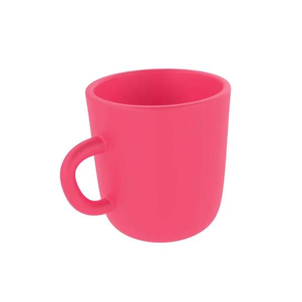 Fotorealistische Rote Tasse Symbol Mockup Rendering Design Template Für Mock — Stockfoto