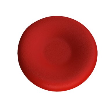 Üç boyutlu eritrosit ya da kırmızı kan hücresi kesme yolu olan beyaz arka planda izole edilmiş. hematoloji için hemoglobin gerçekçi resim, mikrobiyoloji sağlık insan illüstrasyonu.